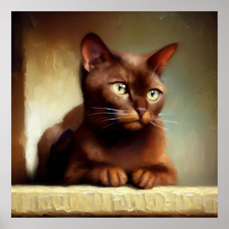 Poster Chat Brown Havana