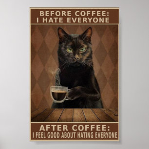 Poster chat café vintage