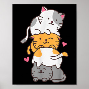 Poster Chat Chats Mignon Kitty Tas Anime Kawaii Neko 