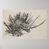 Chat Cheshire dans un arbre Arthur Rackham
