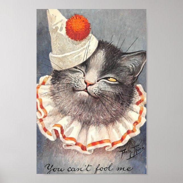 Poster Chat clown vintage (Devant)