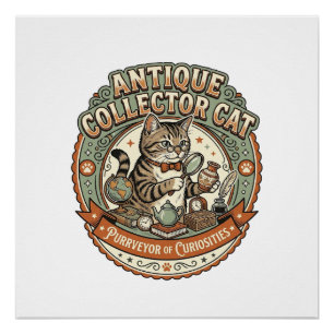 Poster Chat Collectionneur D'antiquités Chat Collectionne