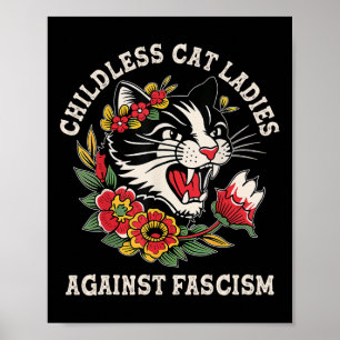 Poster Chat Dames Contre Le Fascisme Drôle Chat Feministe