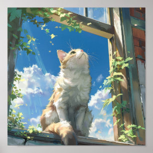 Poster Chat dans la fenêtre