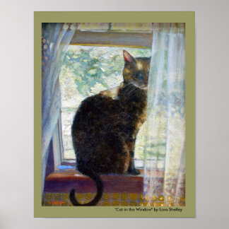 Poster Chat dans la fenêtre par Lora Shelley
