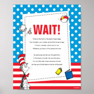 Poster Chat dans le livre Casquette Guest Book Party Sign