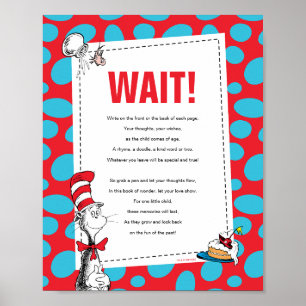 Poster Chat dans le livre Casquette Guest Book Party Sign