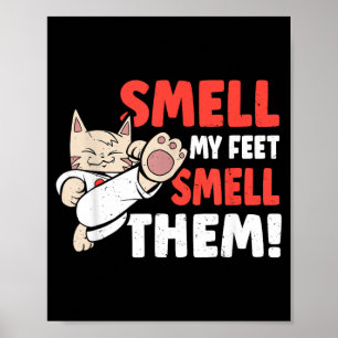 Poster Chat d'arts martiaux qui sent les pieds qui senten