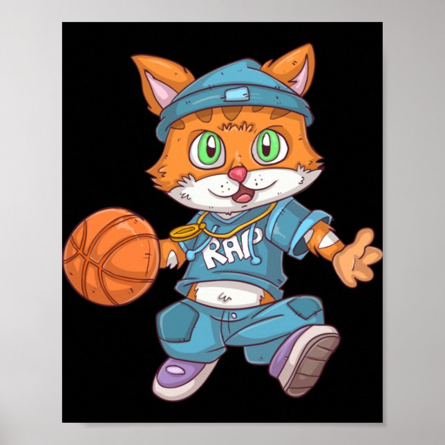 Poster Chat de basket (Devant)