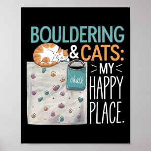 Poster Chat de bloc drôle – Escalade et amateur de chats