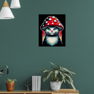 Poster Chat de chambre psychédélique - Amanita Guardian