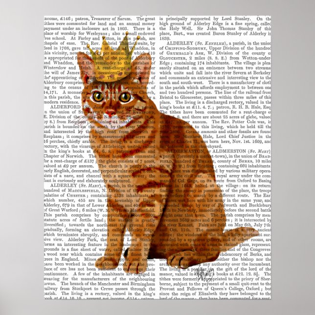 Poster Chat de gingembre avec couronne (Devant)
