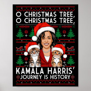 Poster Chat de Noël Dames pour Kamala Père Noël Orament P