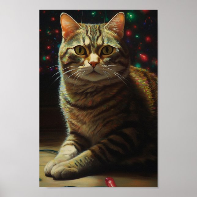 Poster Chat de Noël mignon (Devant)
