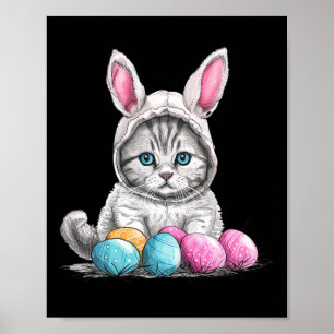 Poster Chat de Pâques Chat de Pâques Oeuf de Pâques