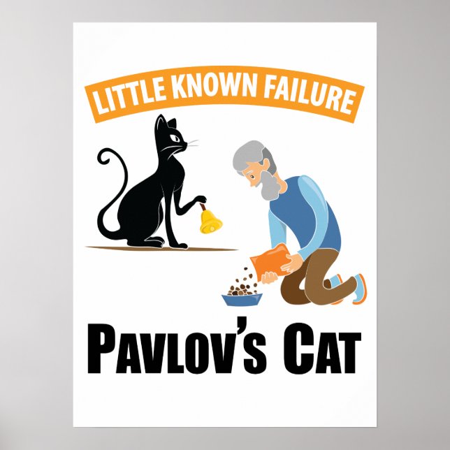 Poster Chat de Pavlov - Psychologie drôle (Devant)