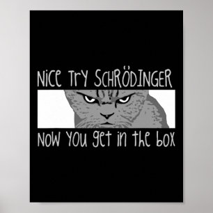 Poster Chat de Schrodinger - Physicien