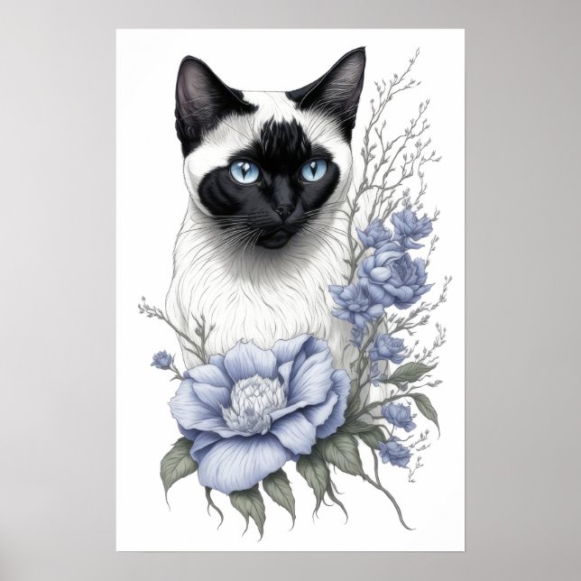Poster Chat de Siamese (Devant)