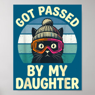 Poster Chat de ski Rétro Vintage Fait du pédalage par ma