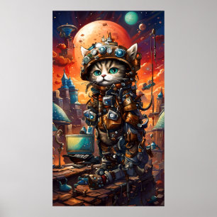 Poster Chat de Steampunk I