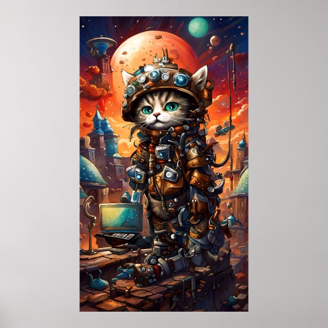 Poster Chat de Steampunk I (Devant)