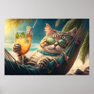 Poster Chat de vacances