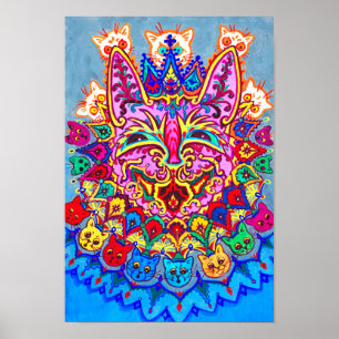 Poster Chat décoratif Abstrait, Louis Wain