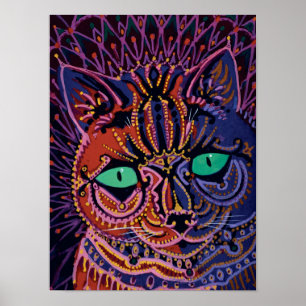 Poster Chat décoratif de Louis Wain