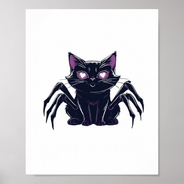 Poster Chat déplaisant - Jambes d'araignée et yeux de coe (Devant)