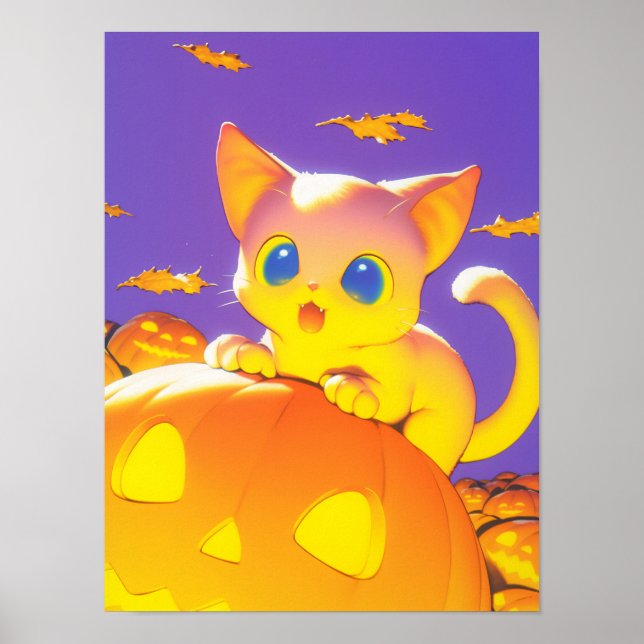 Poster Chat d'Halloween (Devant)