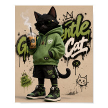 Chat Douce, Mode Urbaine Mascotte Chat Noir Desi