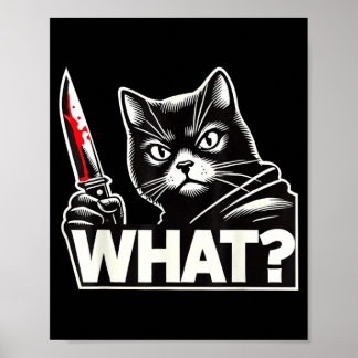 Poster Chat Drôle Quel Homme De Chat Noir D'Halloween Hum
