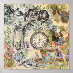 Poster Chat du Cheshire Alice au Pays des Merveilles Clas