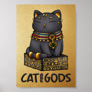Poster Chat égyptien Dieu Bastet Chat sont dieux