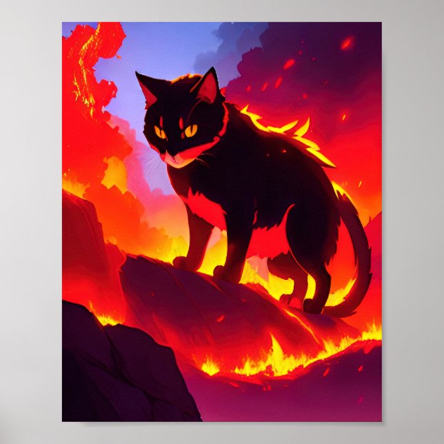 Poster Chat élémentaire de feu (Devant)