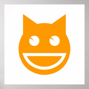 Poster Chat Emoji souriant