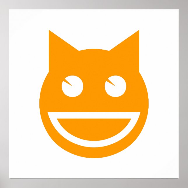 Poster Chat Emoji souriant (Devant)