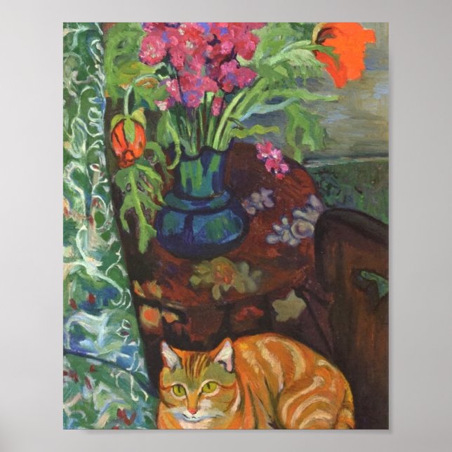 Poster Chat Et Bouquet Suzanne Valadon (Devant)