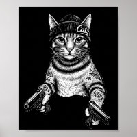 Chat Gangster Tatoué Art | Kitty Streetwear Cool