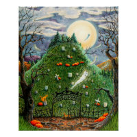 CHAT GHOSES DANS NEUF CIMETIÈRE DE VIE, ART FOLK É