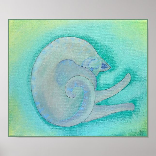 Poster Chat gris. (Devant)