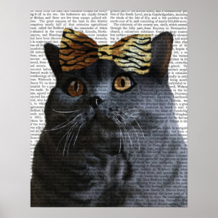 Poster Chat gris avec chèvre léopard