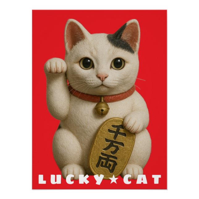 Poster Chat japonais Lucky Charm (Devant)