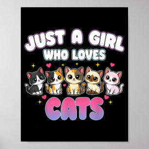 Poster Chat Juste Une Fille Qui Aime Les Chats