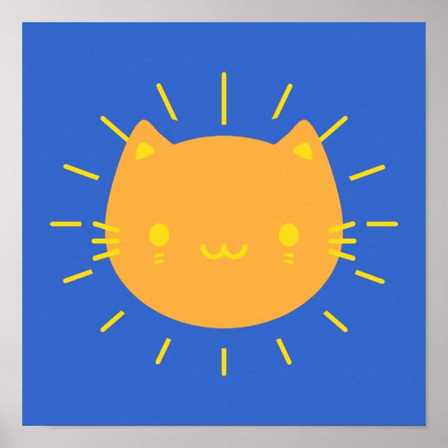 Poster Chat Kawaii Sunshine (Devant)