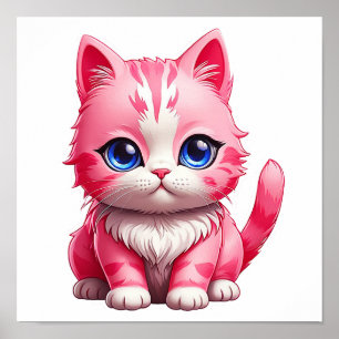 Poster Chat Kitty Rose Cute