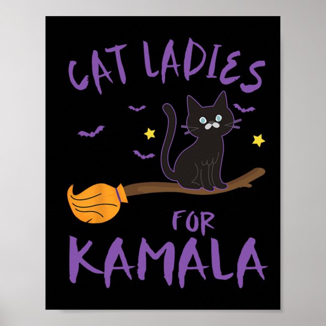 Poster Chat Ladies For Kamala Funny Chat 2024 Président K (Devant)