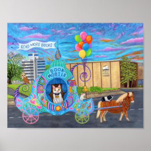Poster Chat Librairie mobile Guinée Pig Pony Owl souris