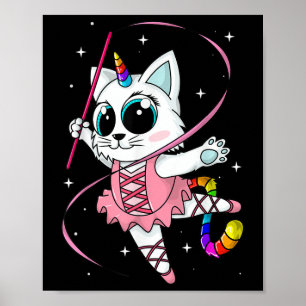 Poster Chat licorne Cati maïs Kittycorn Mignon Kitty Arc-