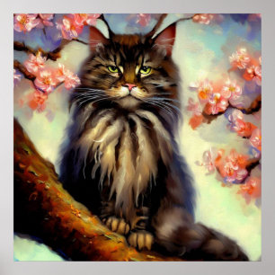Poster Chat Longhair Oriental